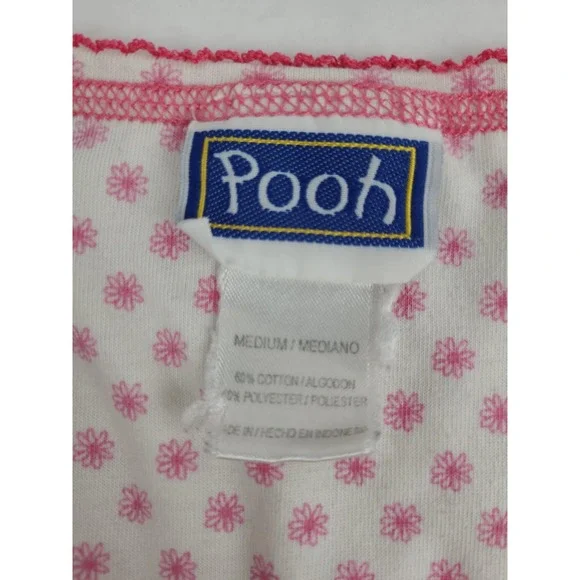 Vintage Winnie the Pooh Sleeveless Night Gown Sleepwear Pooh Piglet Size M Top‎ - Picture 3 of 15